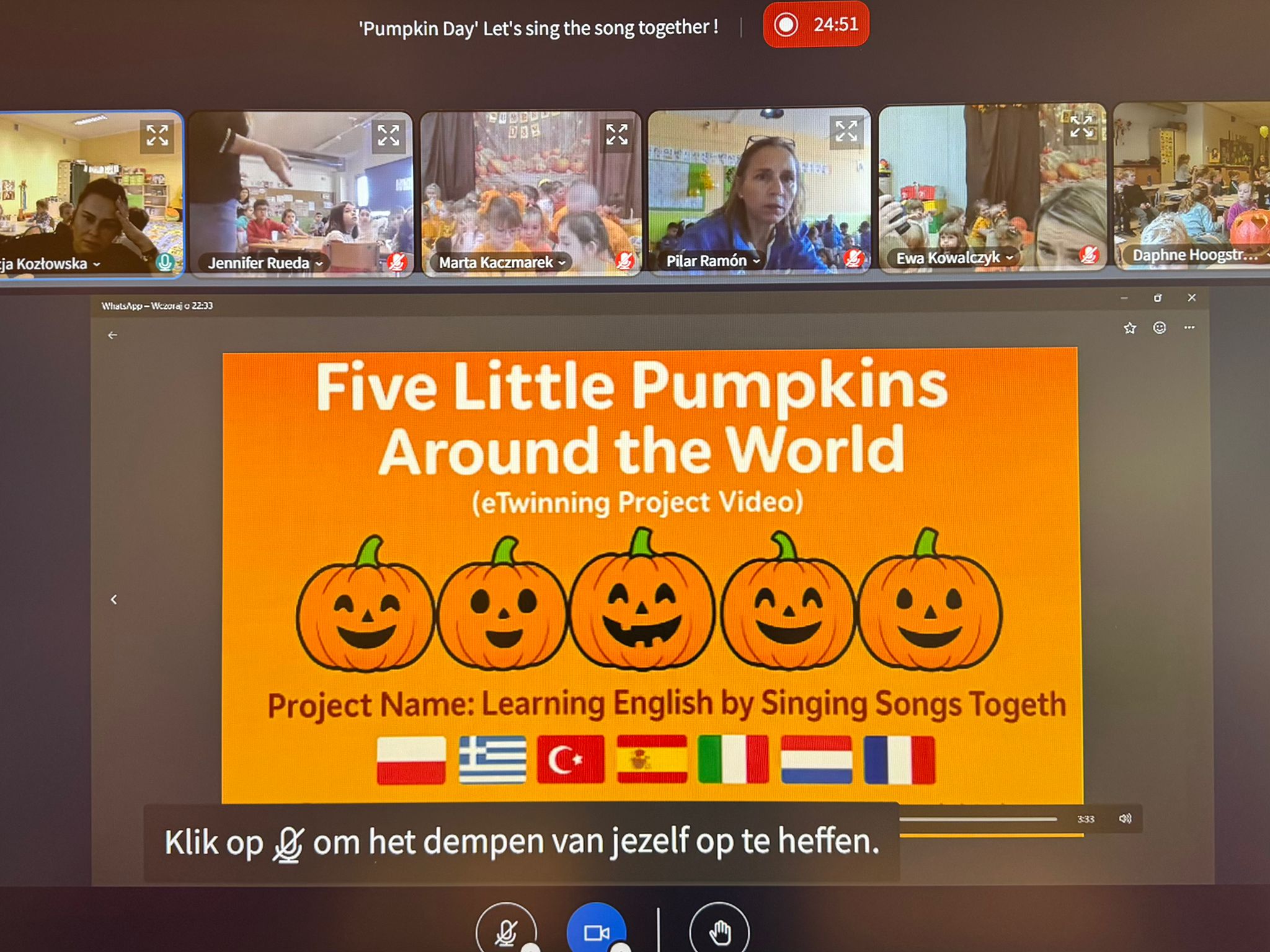 Learning English by singing songs together